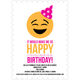 Pink So Happy Emoji Birthday Invitations Image 5 of 5